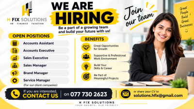 Accounts Assistant / Accounts Executive / Sales Executive / Sales Manager / Brand Manager / Service Manager