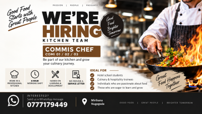 Commis Chef – Commis 01 / 02 / 03