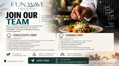 Executive Chef / Commis Chef – Fun Wave Boutique Hotel