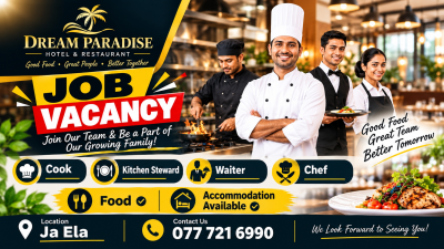 Hotel & Restaurant Staff Vacancies – Dream Paradise Hotel & Restaurant
