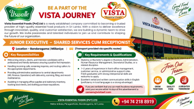 Junior Executive – Shared Services Cum Receptionist