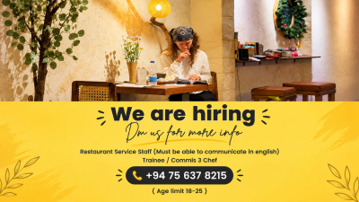 Restaurant Service Staff / Trainee / Commis 3 Chef