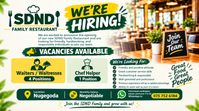 Waiters / Waitresses & Chef Helper